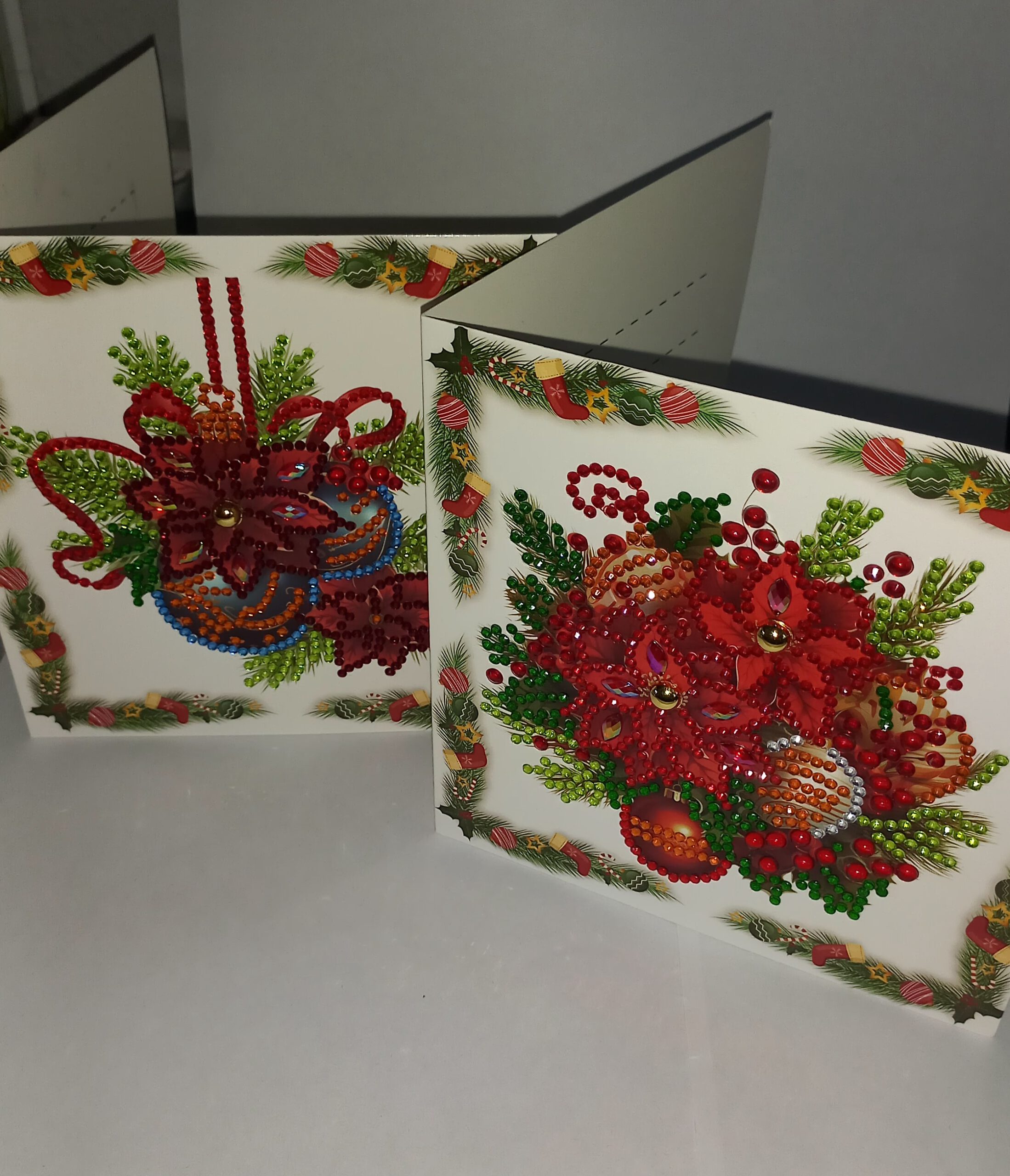 Kerstkaarten, Diamond Painting, 2€ per stuk